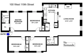 100 West 119th Street #3D floor plan
