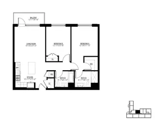 372 9th Street two-bedroom floor plan