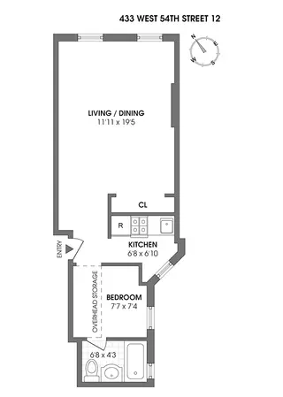 433 West 54th Street #12 floor plan