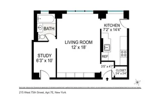215 West 75th Street #7E floor plan