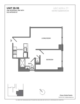 42-50 27th Street one-bedroom floor plan