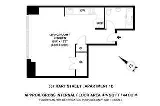 557 Hart Street #1D floor plan