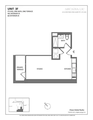 24-12 42nd Road studio floor plan