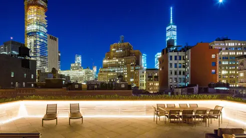 Penthouse Terrace, Tribeca Views, Huge Outdoor Terrace, Penthouse Outdoor Seating Area