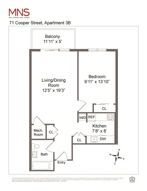 71 Cooper Street #3B floor plan