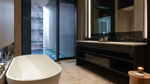 master bath, soori high line interiors, chelsea condos, SCDA Architects, soo k chan