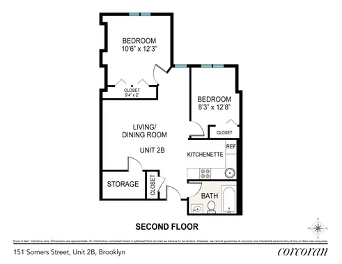 151 Somers Street #2B floor plan