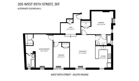 205 West 95th Street #3EF floor plan