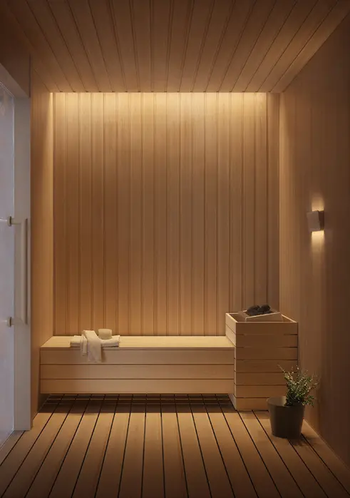 Cedar-lined sauna