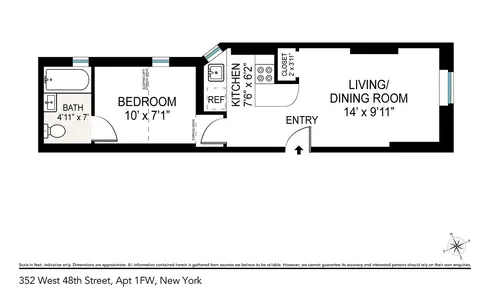 352 West 48th Street #1FW floor plan
