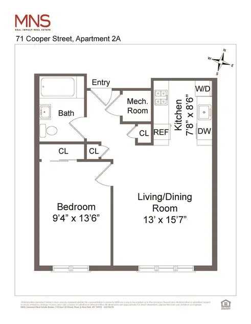 71 Cooper Street #2A floor plan