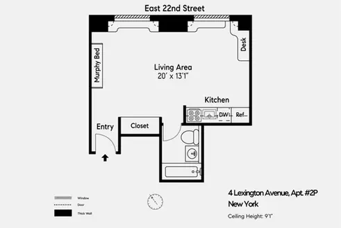 4 Lexington Avenue #2P floor plan