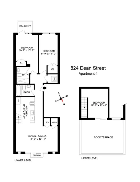 824 Dean Street #4 floor plan