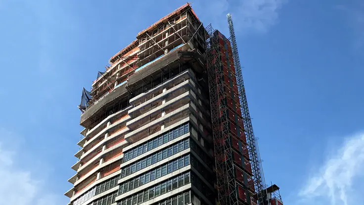 The NOMA has topped out at 24 floors. Construction Photo via CityRealty
