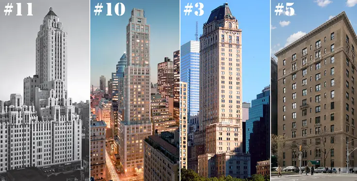 A sampling of the most popular buildings on the Upper East Side