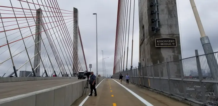 Kosciuszko Bridge, pedestrian, bike path, opening day, Vitali Ogorodnikov