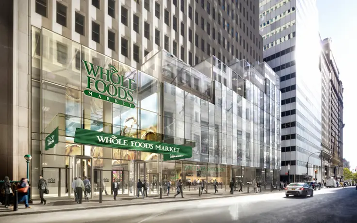 Rendering of Whole Foods Market at One Wall Street, courtesy of DBOX 
