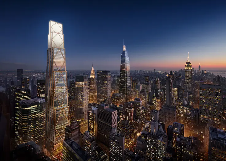 The 1,388-foot, 60-story skyscraper will be New York City’s largest all-electric tower with net zero operational emissions. JPMorgan Chase New Global Headquarters Building New York City. (dbox/Foster + Partners)