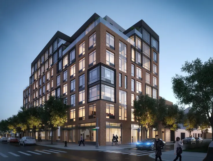 A new mixed-use rental building at 371 Humboldt Street in Williamsburg will debut this summer. (Image via A&D Engineering)