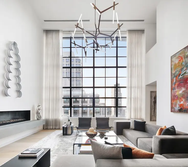 Penthouse with double-height ceiling at 456 West 19th Street in West Chelsea 