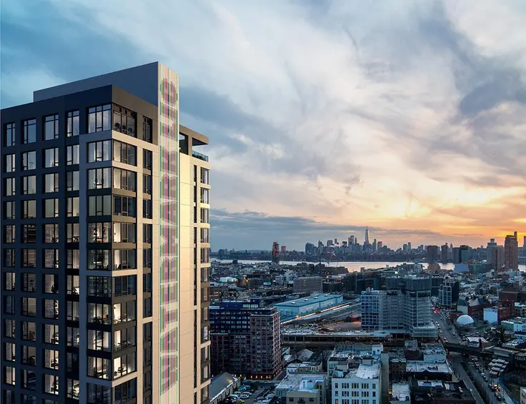 Rendering of Watermark LIC looking south over the East River to Manhattan (Twinning Properties)