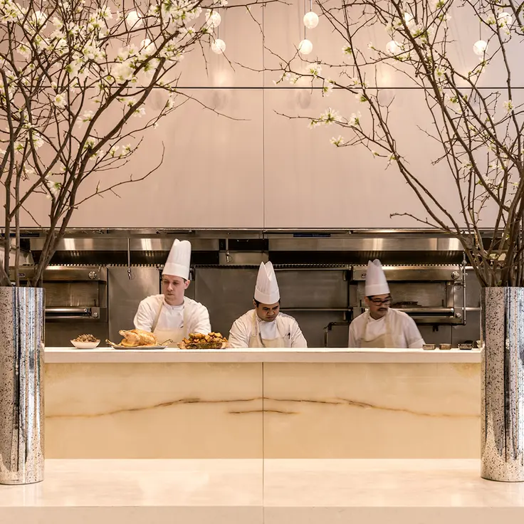 A scene from the latest NYC hot spot? No, the residents-only restaurant at 432 Park Avenue. (Image via Macklowe Properties)
