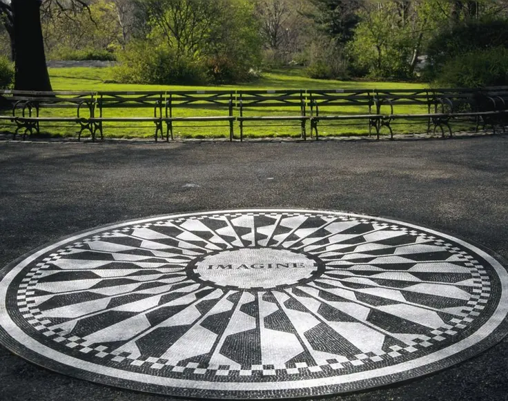 Strawberry Fields mosaic via Central Park Conservancy