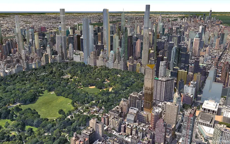 50 West 66th Street and Midtown's future skyline (CityRealty)