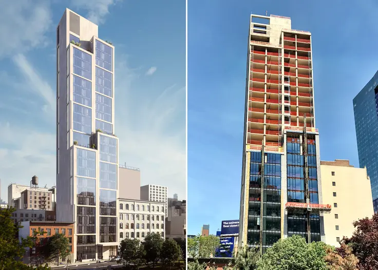 L: 570 Broome Street rendering courtesy of Builtd/SOM, R: Photo by CityRealty