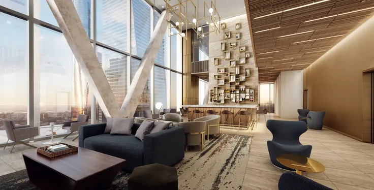 High-floor lounge at AC Hudson Yards Hotel (Credit: Danny Forster Design Studio)