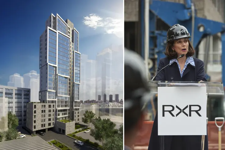 Rendering of 2413 Third Avenue and Joanne Minieri, Senior Executive Vice President, Chief Operating Officer of Development and Construction, RXR Realty