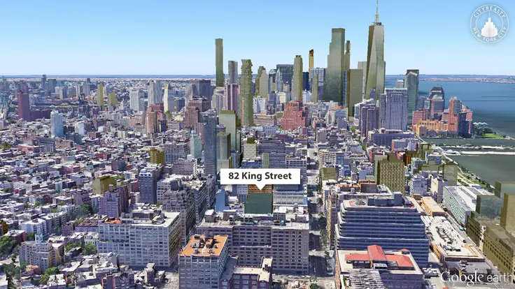 Google Earth View of the Proposed Nearly-Identical Structures at 82 King Street; CityRealty