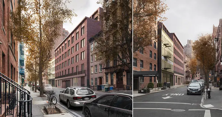 Revised renderings of David Chipperfield's 11 Jane Street proposal; Chipperfield Architects