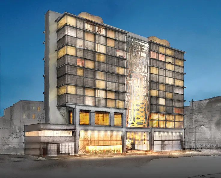 Rendering of Bond Street Hotel via Broadway Construction Group