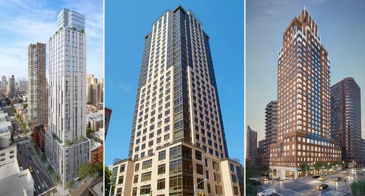 The top three selling buildings in 2018 so far are (L to R) Citizen360, 389 E 89, and The Kent