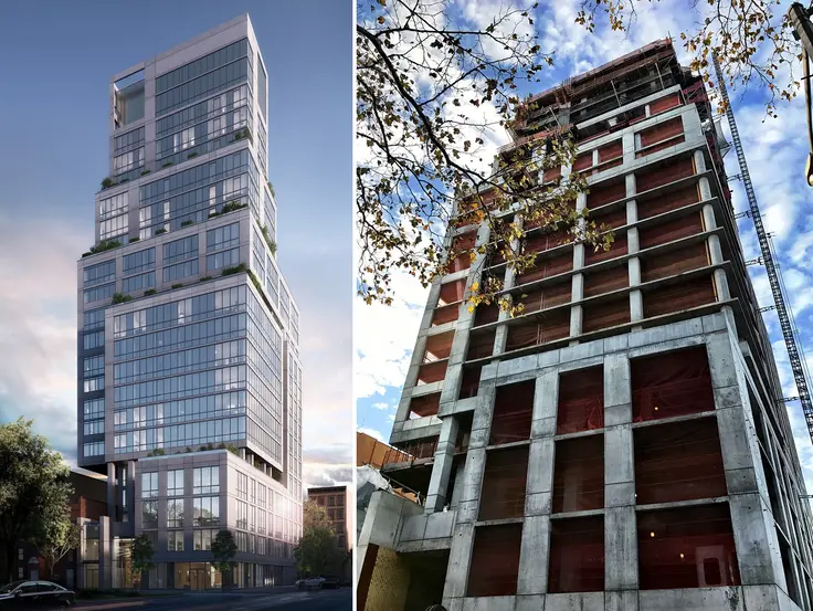 1399 Park Avenue rendering (l) and photo (r) (CityRealty)