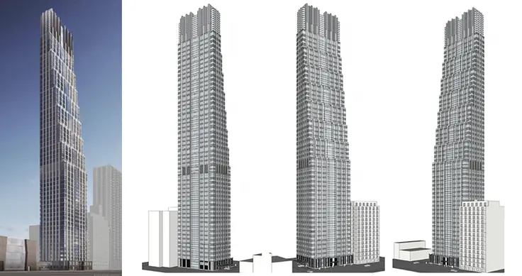 Renderings of the 666-foot-tall Tower slated for the Upper West Side
