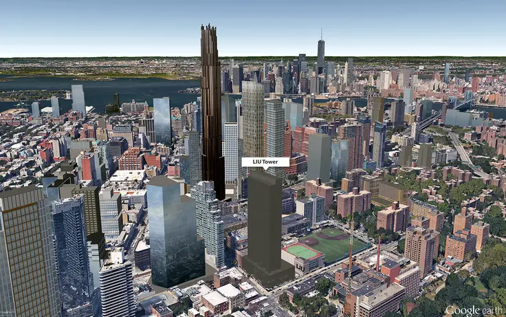 Google Earth aerial showing possible tower location (CityRealty)