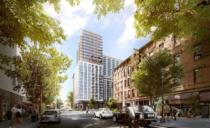 A rendering of 33 Bond Street, a new 25-story rental development from TF Cornerstone (Image via TF Cornerstone)