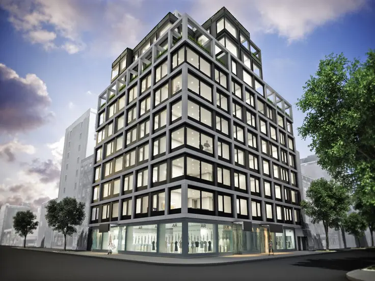 Exterior rendering of 32 East 1st Street; Source: Combined