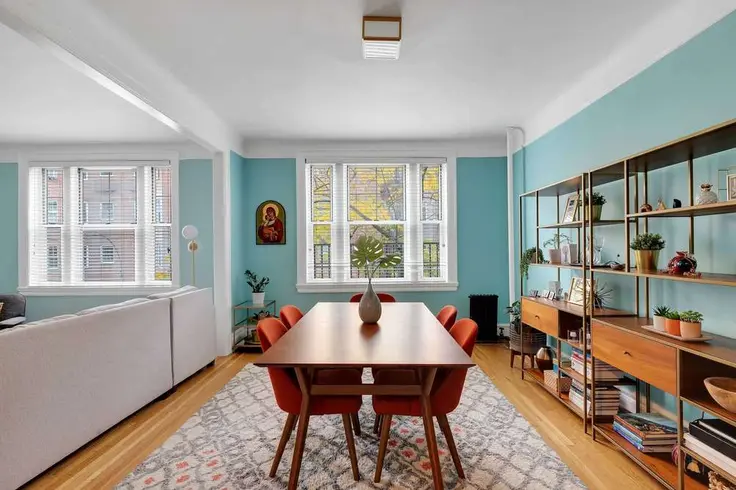 NOT a shot from a suburban house - this is a dining room in a Jackson Heights co-op! (35-25 78th Street via Compass)