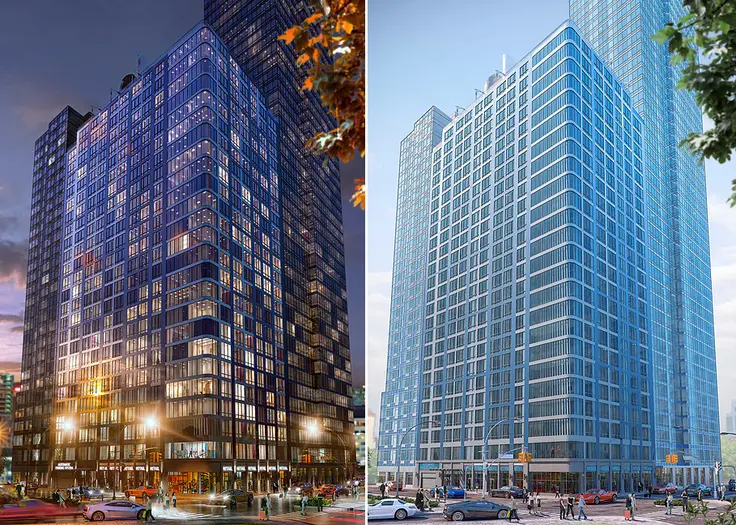 Renderings of LIC's Star Tower, night and day; Via JLS Designs 
