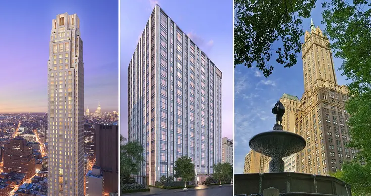 (l-r) The Four Seasons Private Residences (#2), The Tower at Gramercy Square (#8 and #10), and Sherry Netherland Hotel (#3) were among the week's top Manhattan sales.