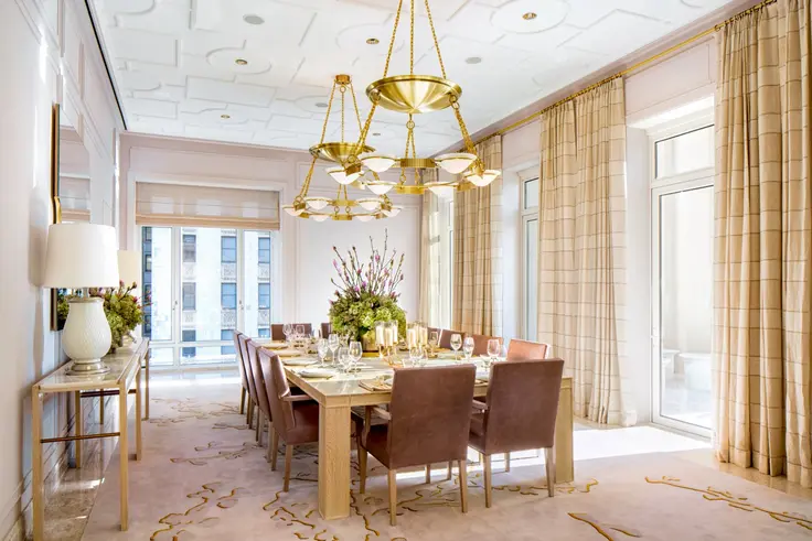 Custom designed dining room for residents of 30 Park Place; Silverstein