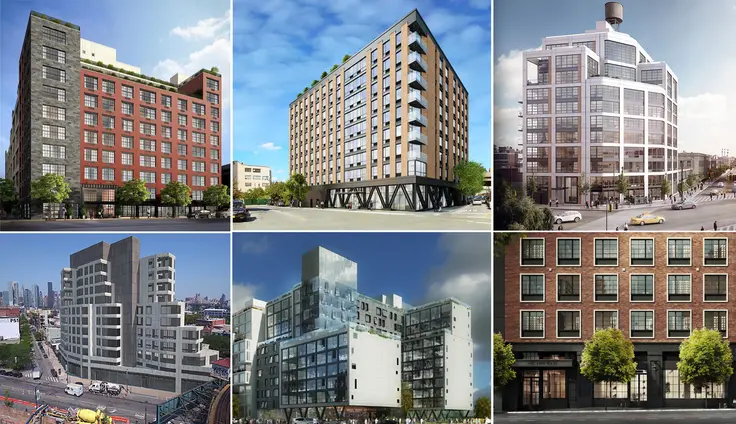 New LIC Condos. From top left moving clockwise: Factory House, The Dutch, The Jackson, 22-43 Jackson, 22-12 Jackson, Harrison