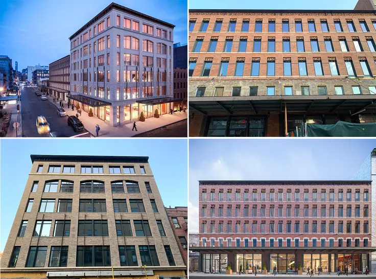 Renderings and recent photos of the largest buildings comprising Gansevoort Row