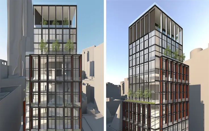 New renderings reveal One Beekman's contemporary design and glass facade.