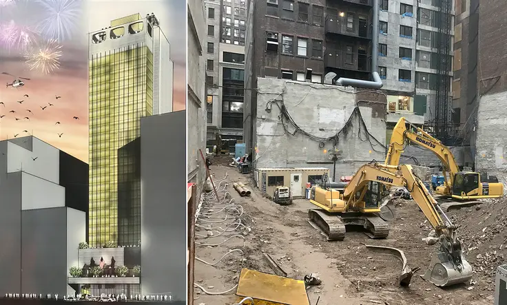 30 West 39th Street rendering (Fortuna Realty Group) and photo (CityRealty)