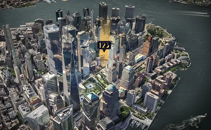 Rendering showing location of 123 Greenwich Street (Neoscape)