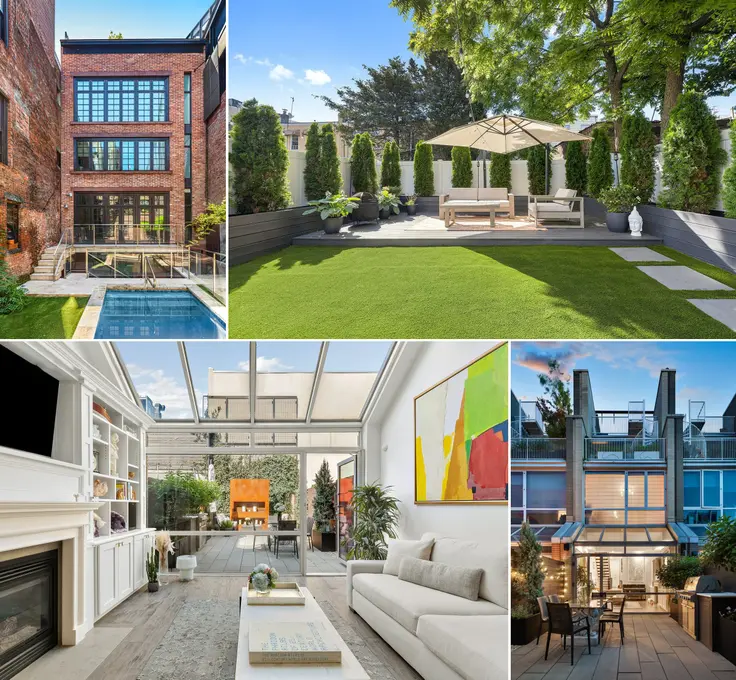 Various available townhouses throughout NYC with great backyards
